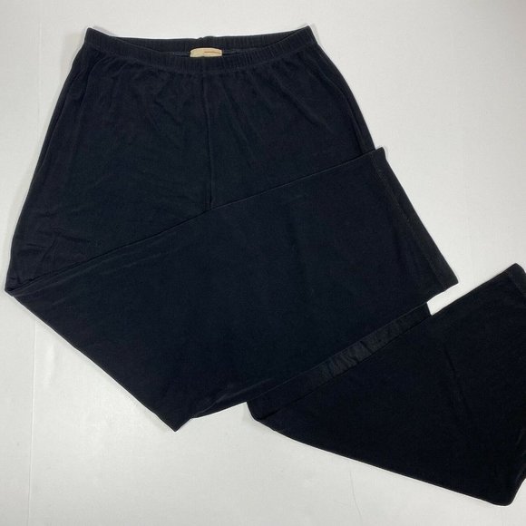 Choices Women's Casual Slinky Pull On Pants Size M Stretch Black Straight - Picture 1 of 10